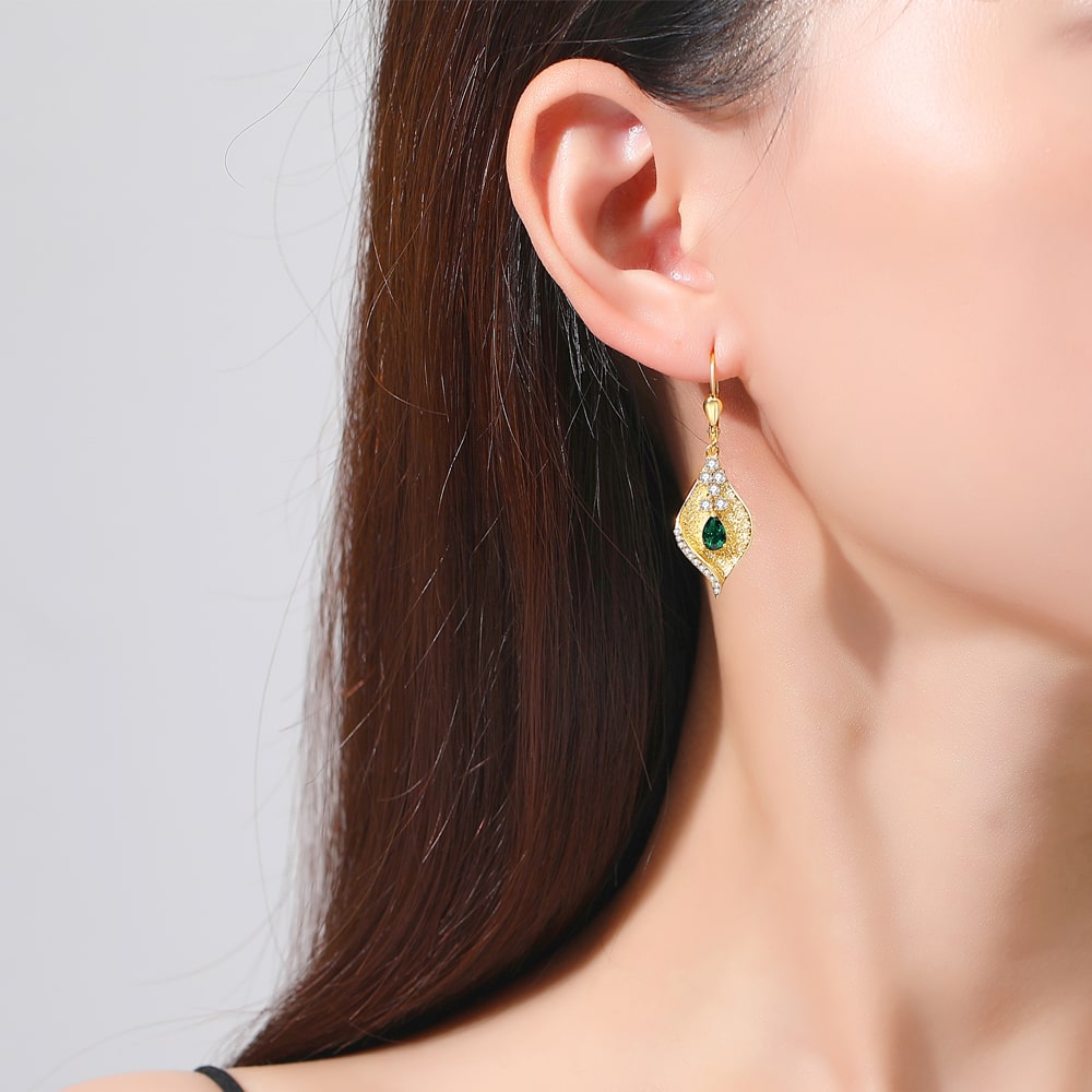 Gold Calla Lily Drop Earrings Jewelry