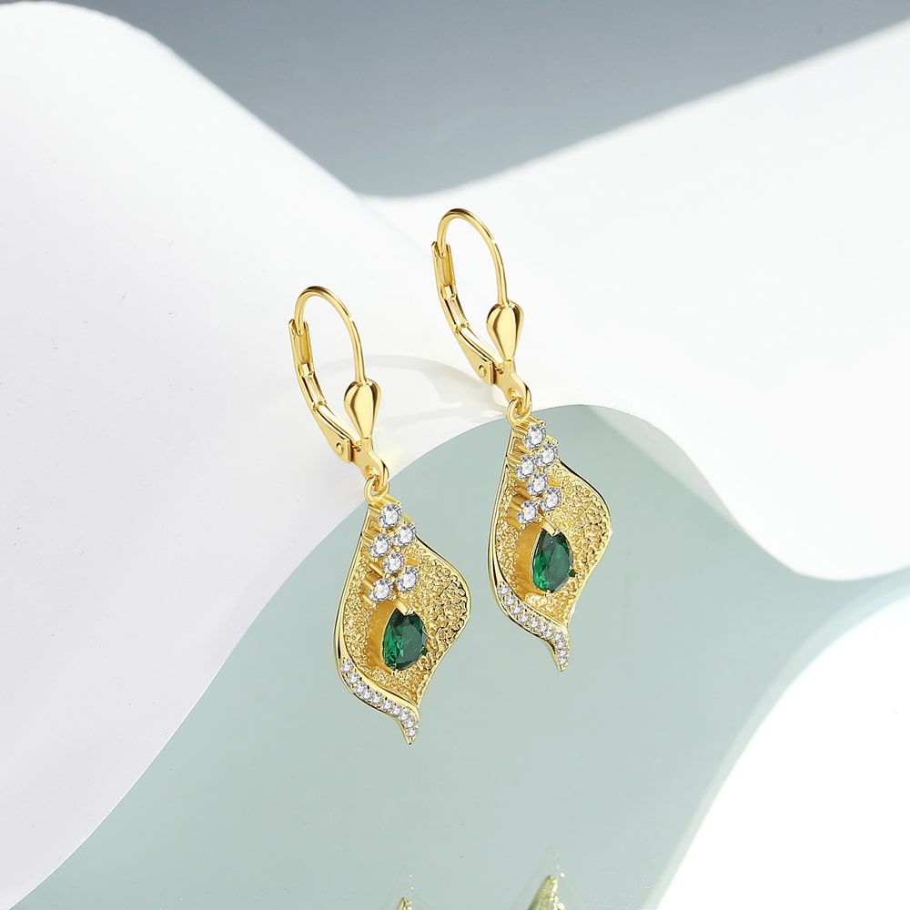 Gold Calla Lily Drop Earrings Jewelry
