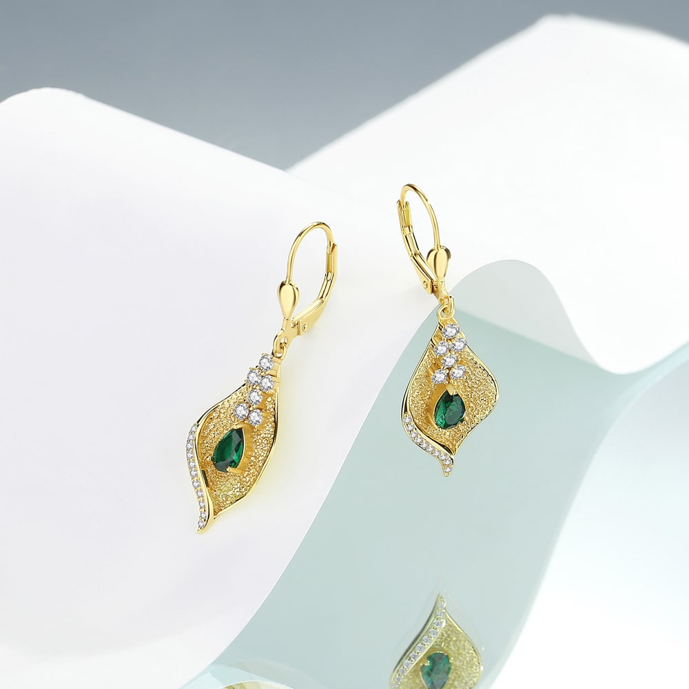 Gold Calla Lily Drop Earrings Jewelry