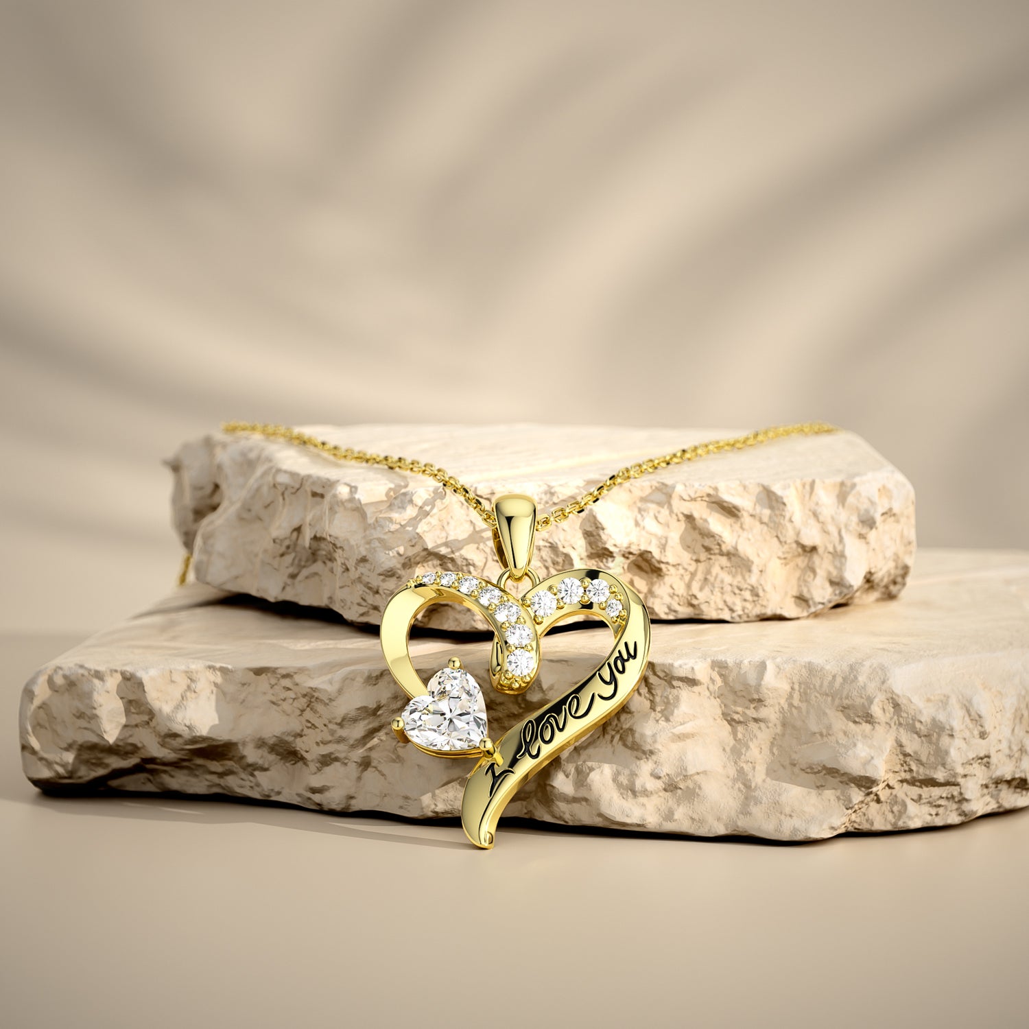 Regalo de joyería de collar de amor de oro