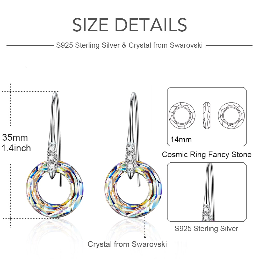 Cosmic Ring Crystal Drop Earrings
