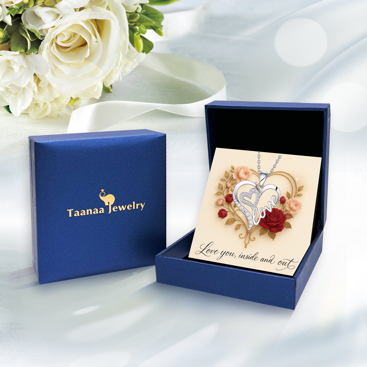 Regalo de joyería de collar de amor de oro