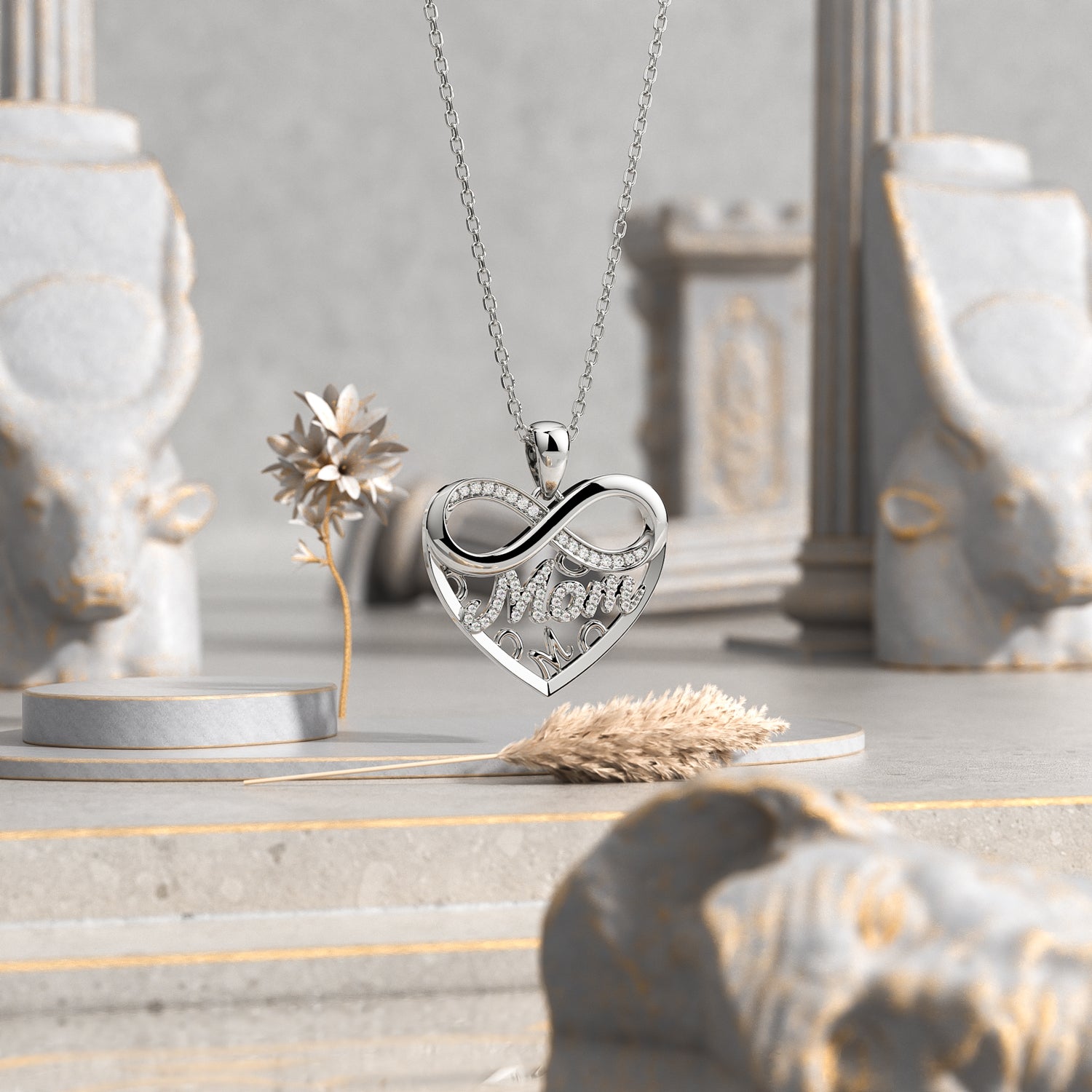 Love Mom Necklace Mother's Day Gift
