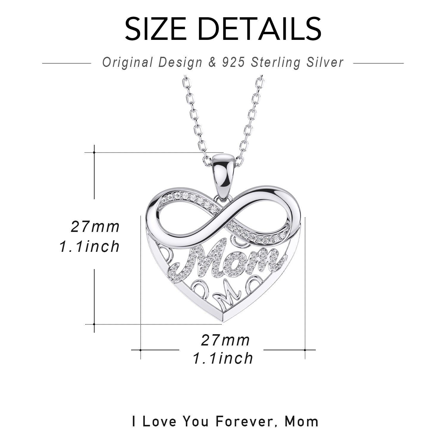 Love Mom Necklace Mother's Day Gift