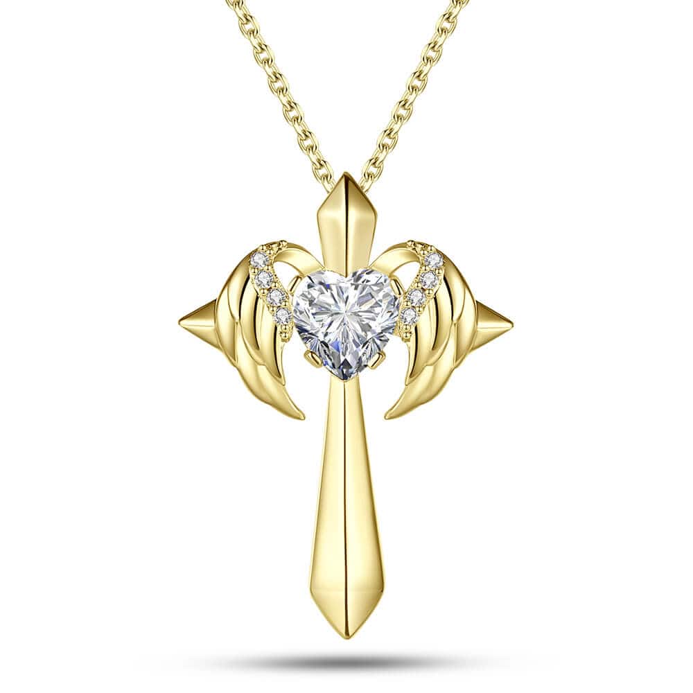 Angel Wings Cross Necklace Gift