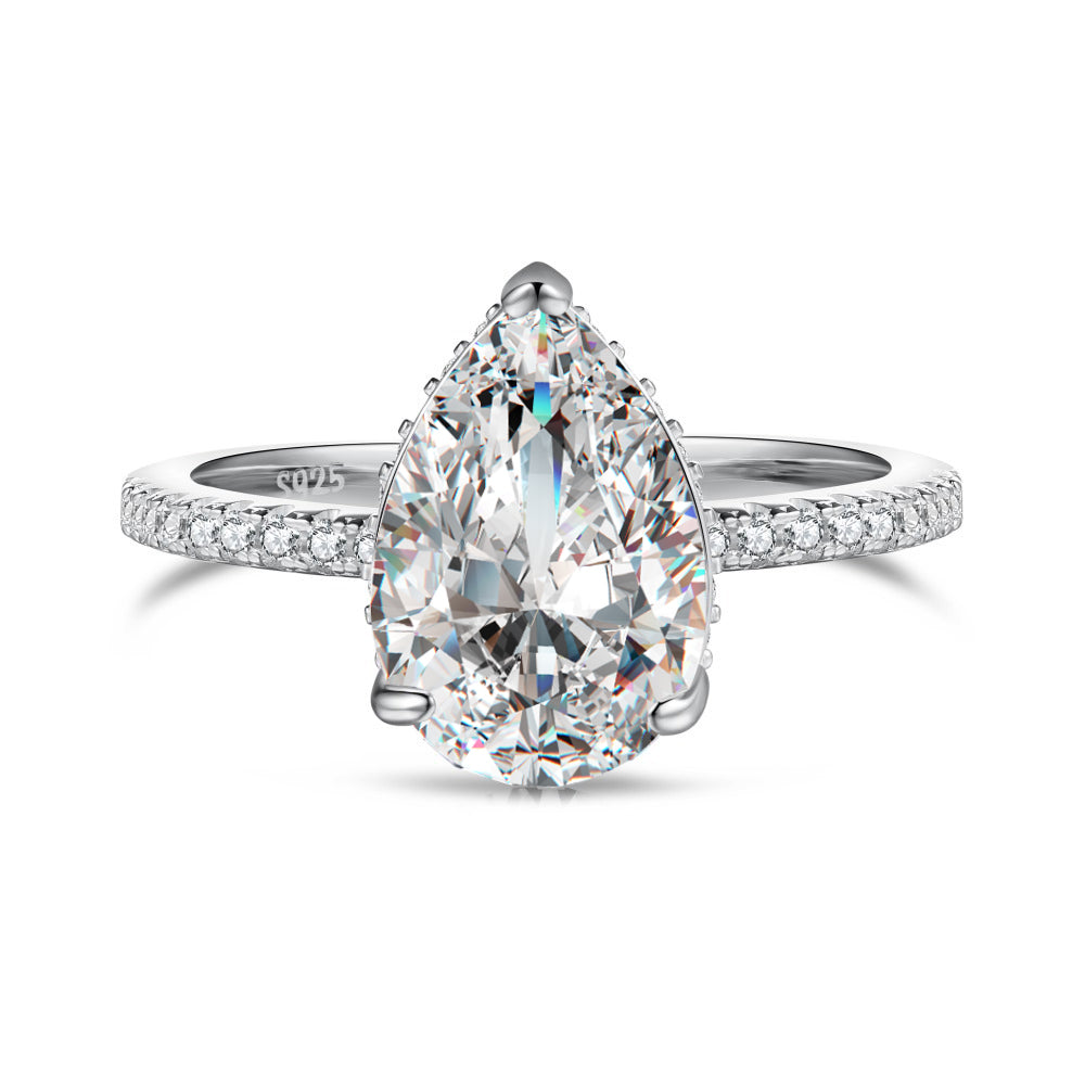 Pear Shaped Zirconia Ring Women