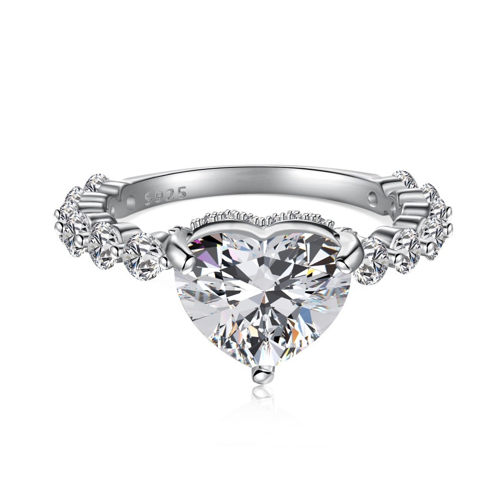 Heart Zirconia Ring Women Jewelry