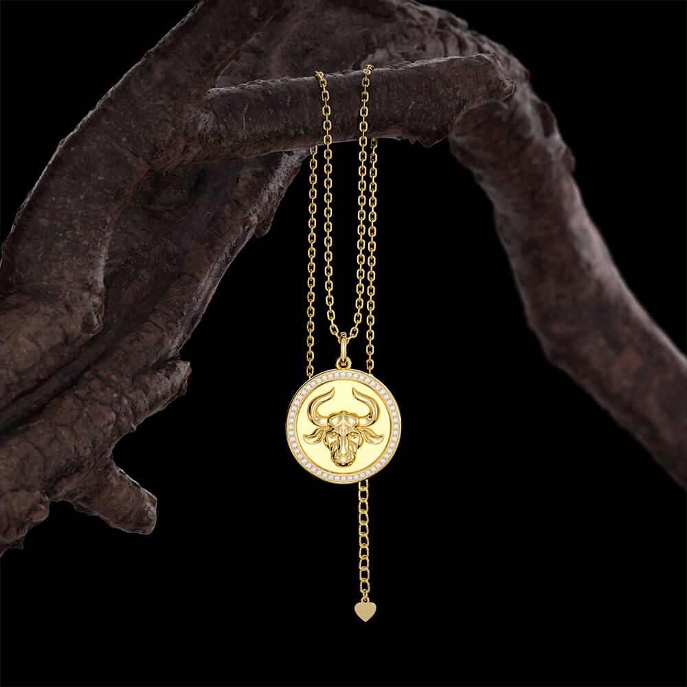 New Fashion Round Taurus Pendant Necklace Sterling silver Jewelry Gift -Taanaa Jewelry