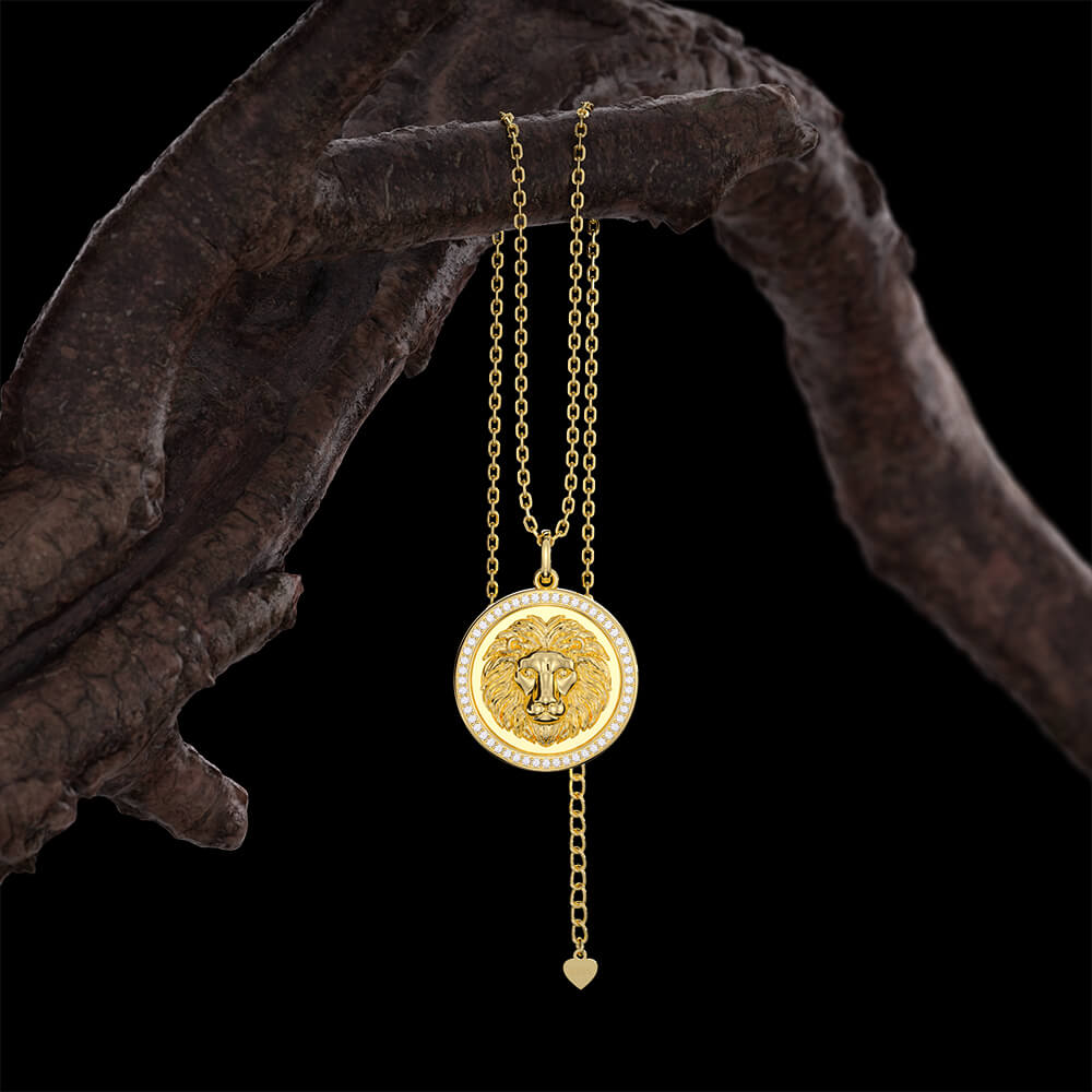 New Fashion Round Leo Pendant Necklace Sterling silver Jewelry Gift -Taanaa Jewelry