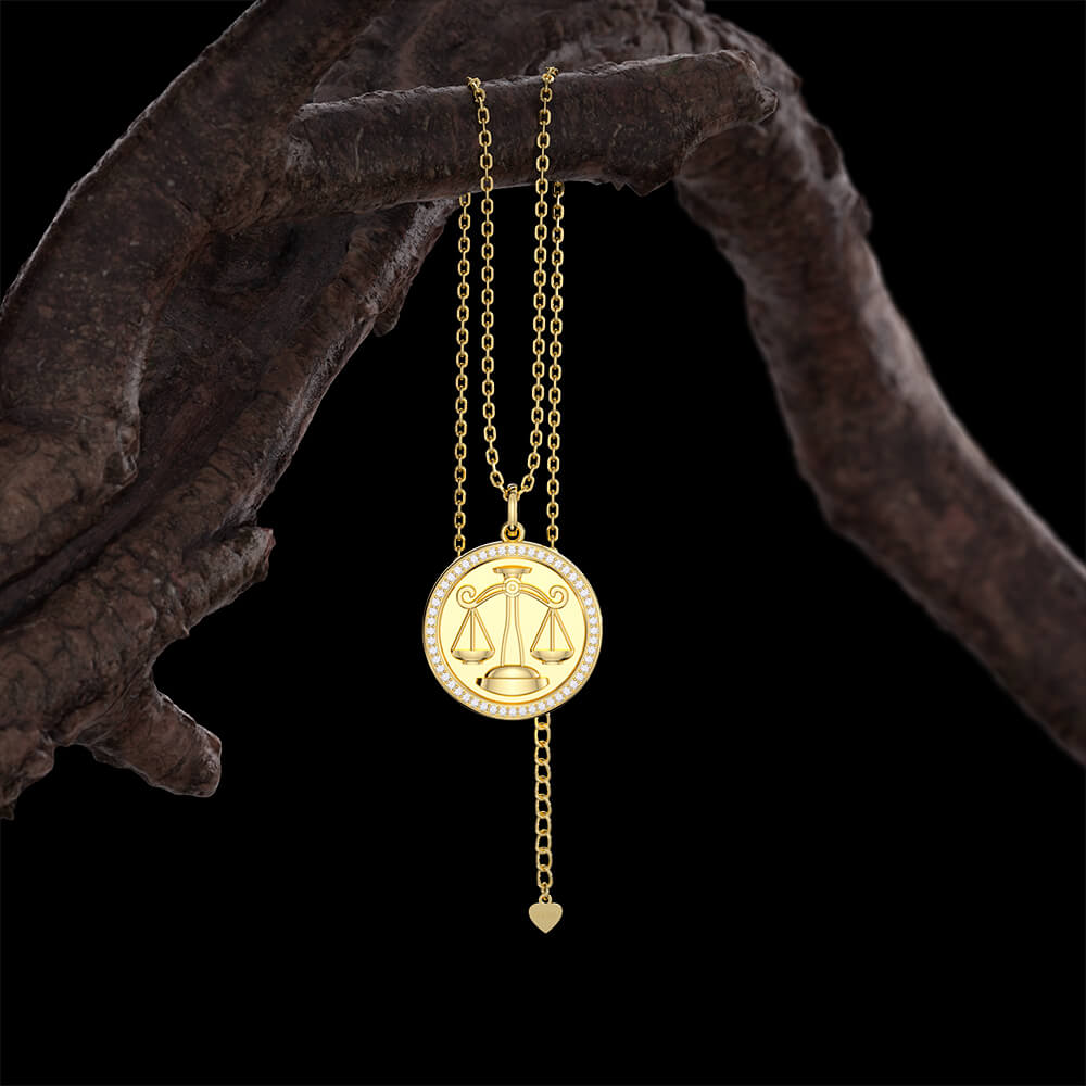 New Fashion Round Libra Pendant Necklace Sterling silver Jewelry Gift-Taanaa Jewelry