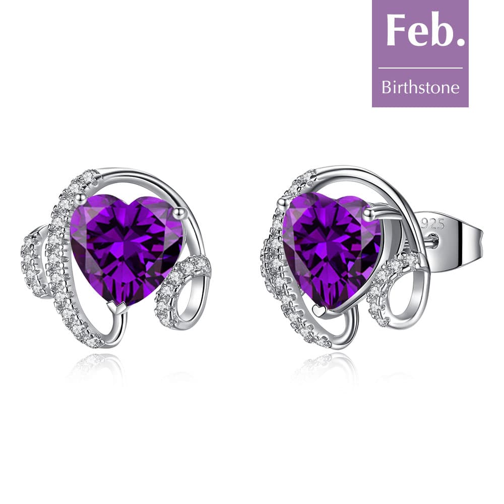 Ribbon Birthstone Earrings For Women Jewelry - Stud earrings - Taanaa Jewelry