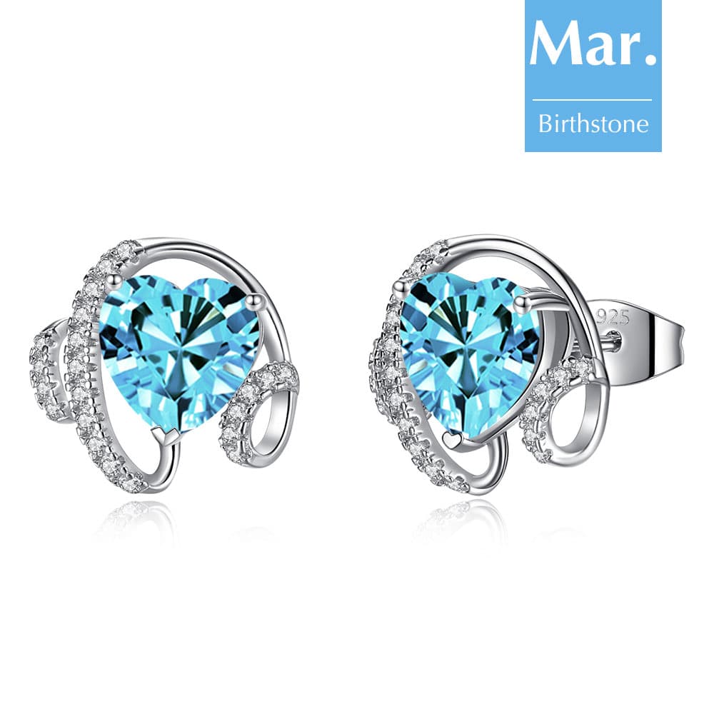 Ribbon Birthstone Earrings For Women Jewelry - Stud earrings - Taanaa Jewelry