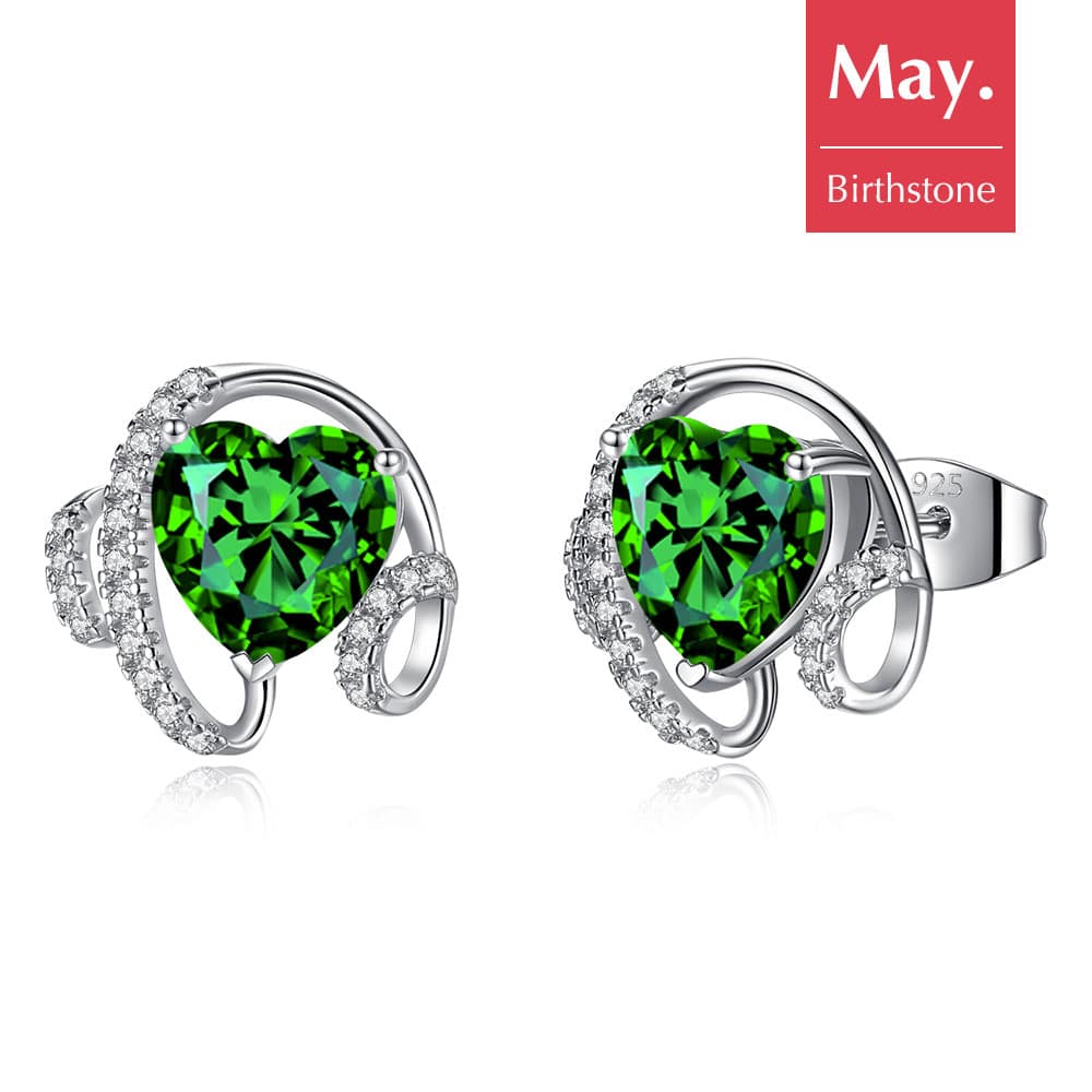 Ribbon Birthstone Earrings For Women Jewelry - Stud earrings - Taanaa Jewelry