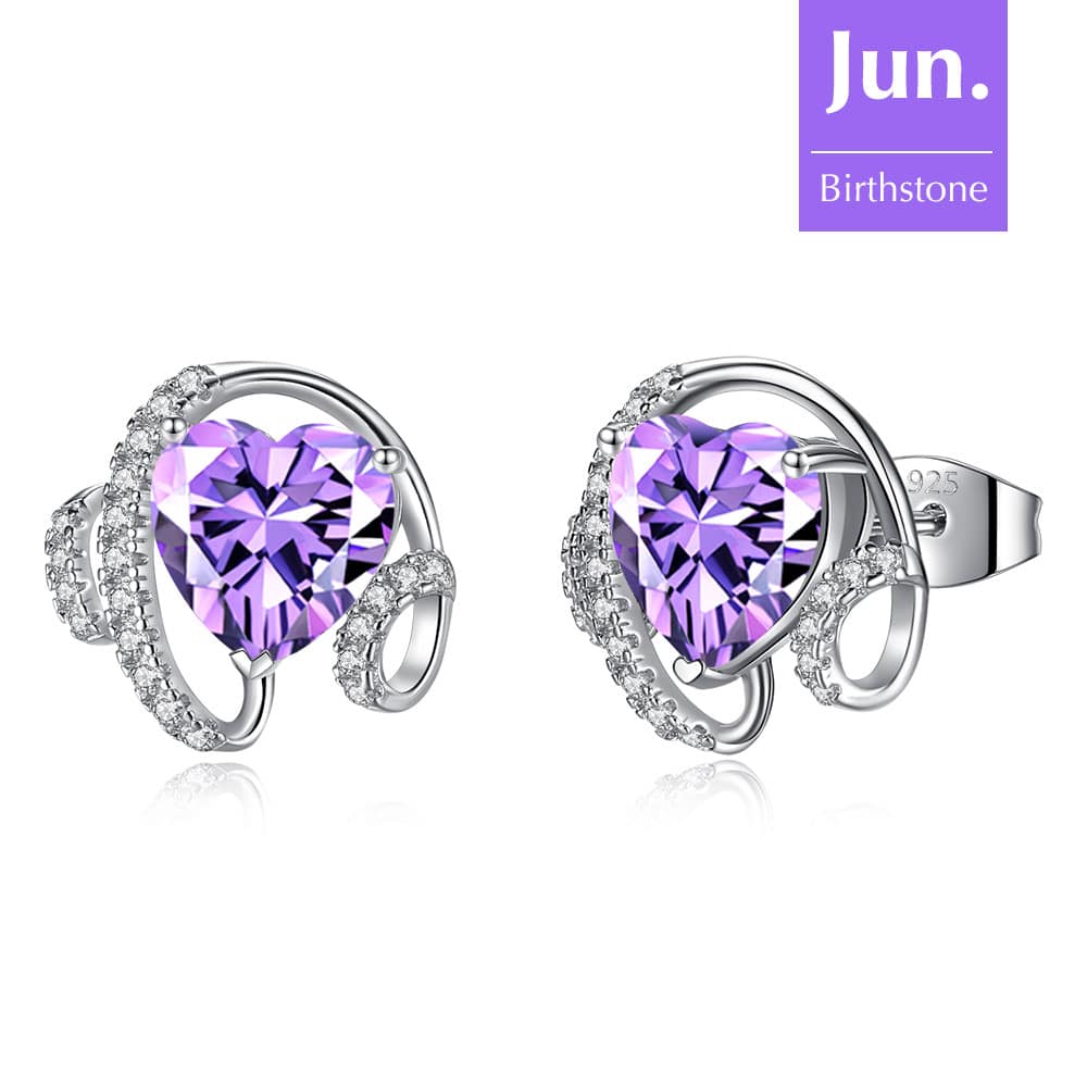 Ribbon Birthstone Earrings For Women Jewelry - Stud earrings - Taanaa Jewelry