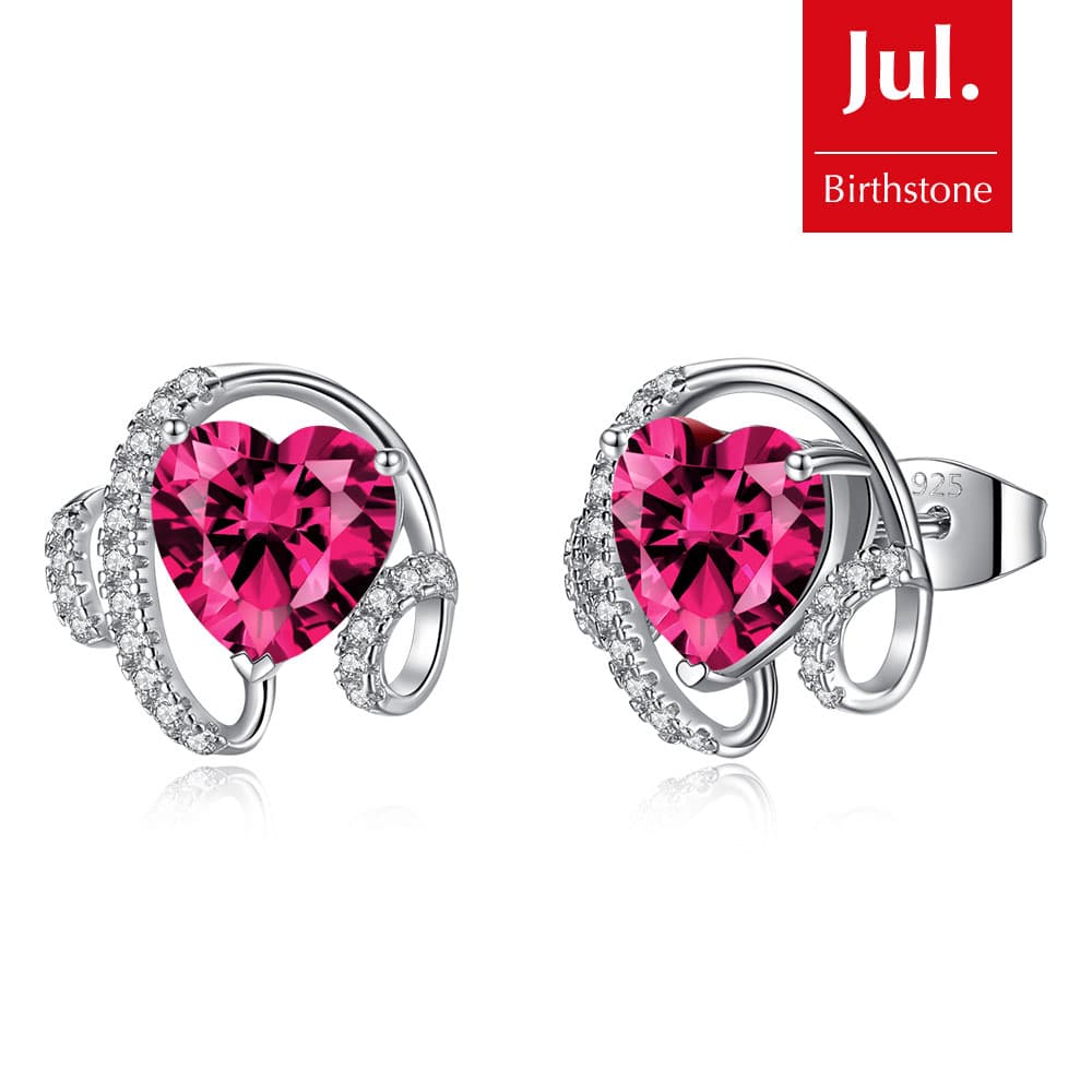 Ribbon Birthstone Earrings For Women Jewelry - Stud earrings - Taanaa Jewelry