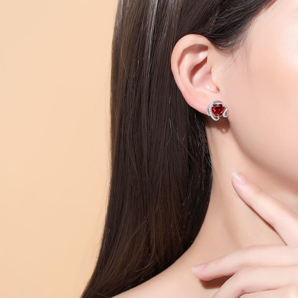 Ribbon Birthstone Earrings For Women Jewelry - Stud earrings - Taanaa Jewelry