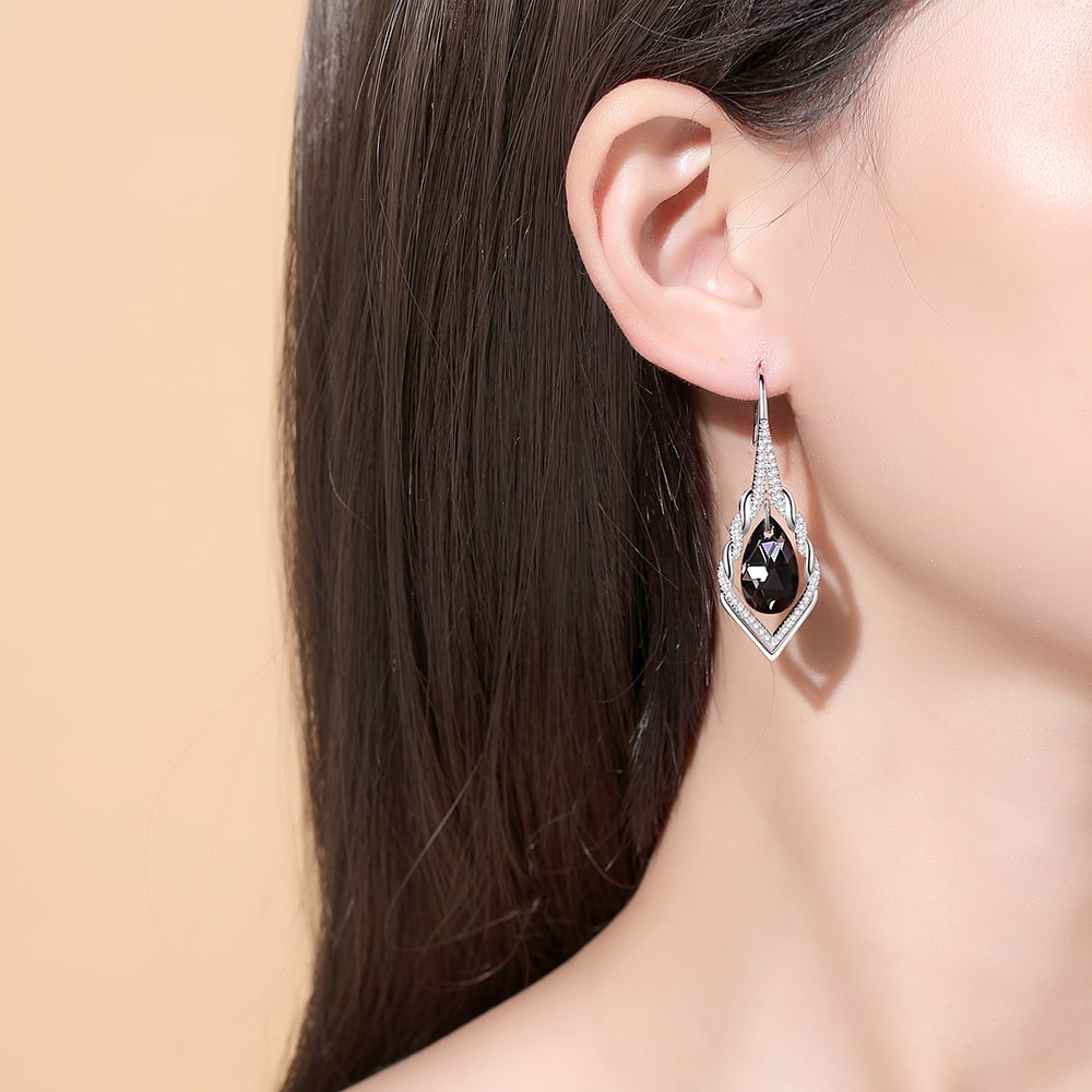Classic Pear-shaped Sterling Silver Drop Earrings For Women Jewelry - Dangle earrings - Taanaa Jewelry