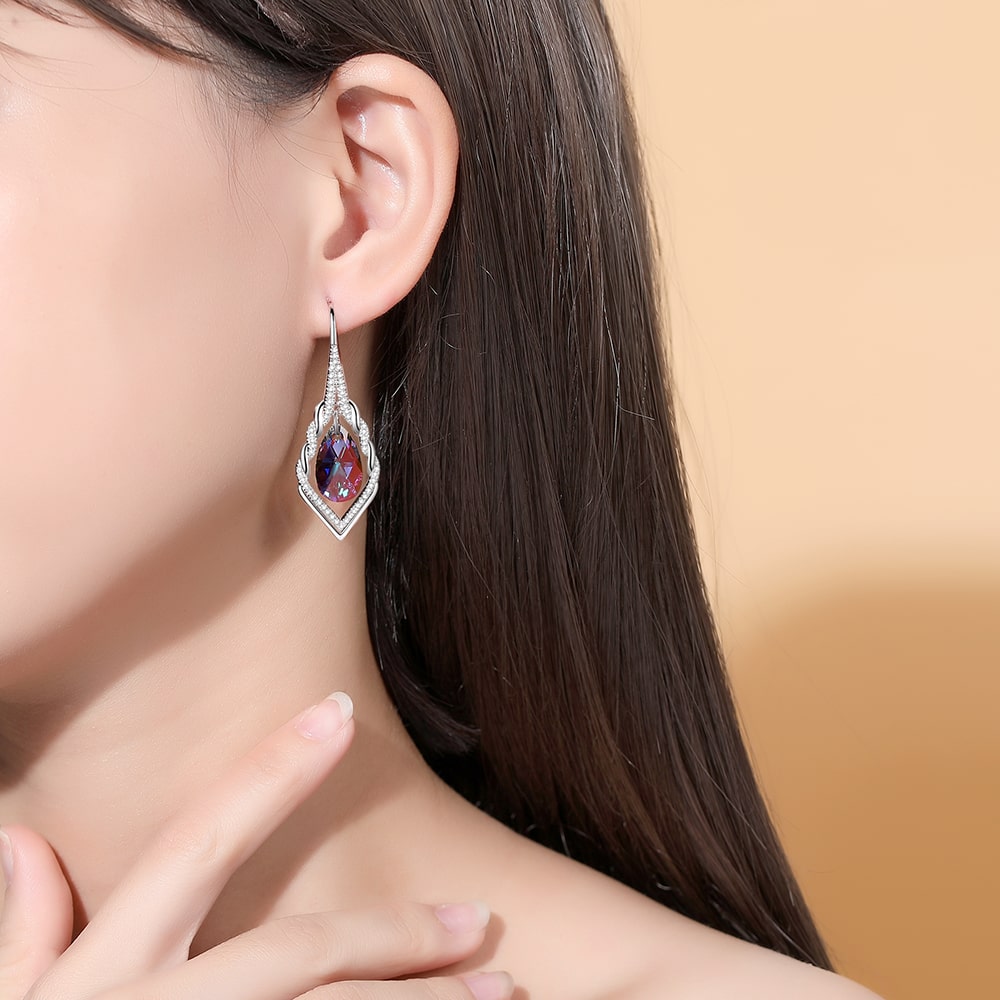 Classic Pear-shaped Sterling Silver Drop Earrings For Women Jewelry - Dangle earrings - Taanaa Jewelry