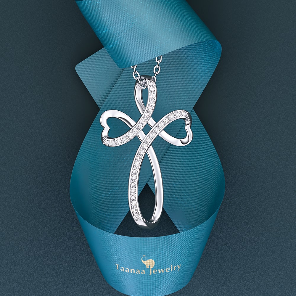 Ribbon Cross Necklace Jewelry - Pendant Necklace - Taanaa Jewelry