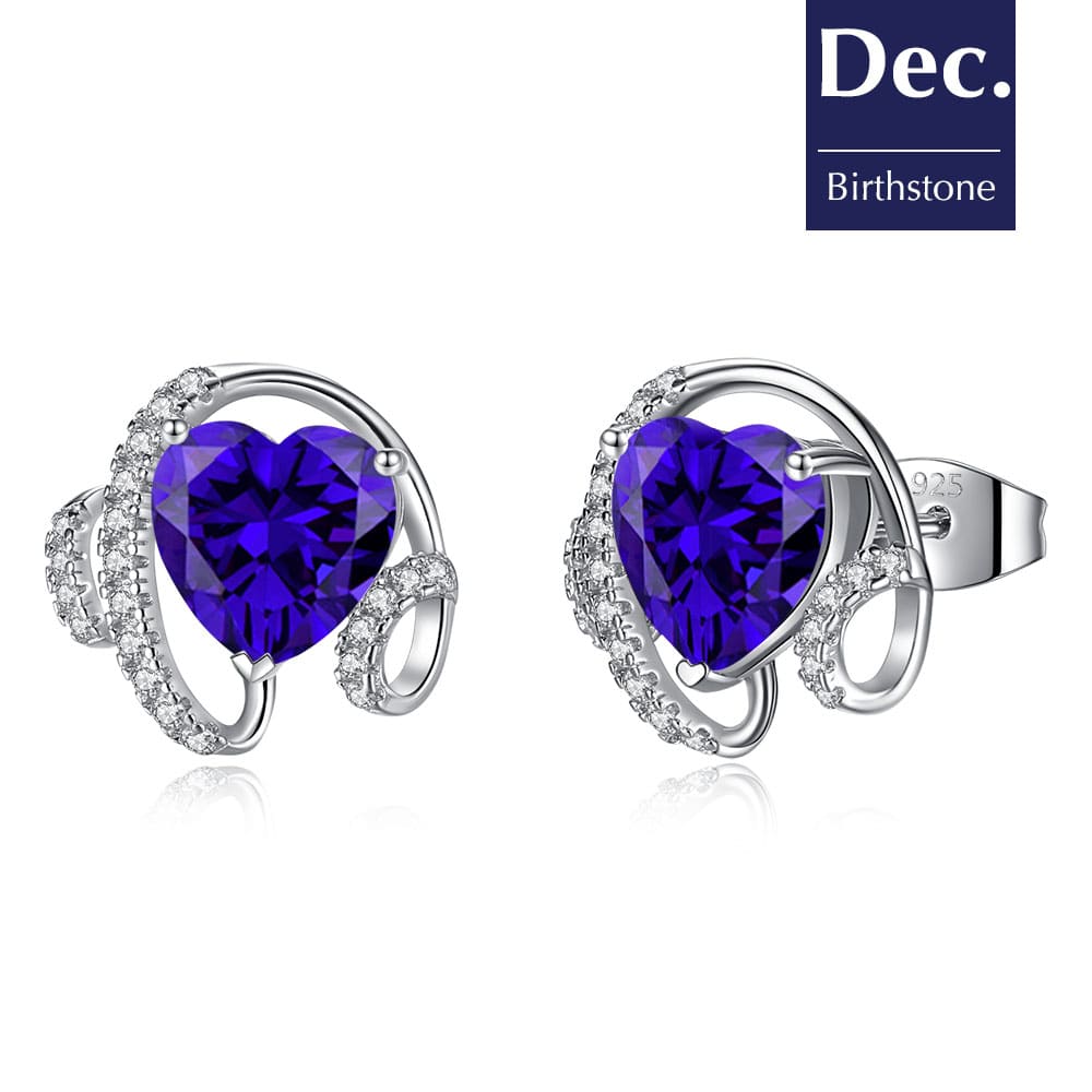 Ribbon Birthstone Earrings For Women Jewelry - Stud earrings - Taanaa Jewelry