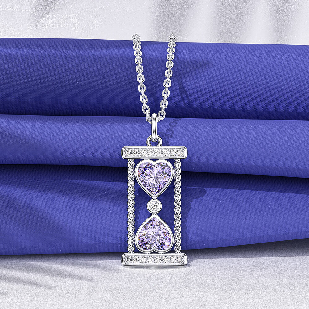 Double Heart Hourglass Necklace Gift - Pendant Necklace - Taanaa Jewelry