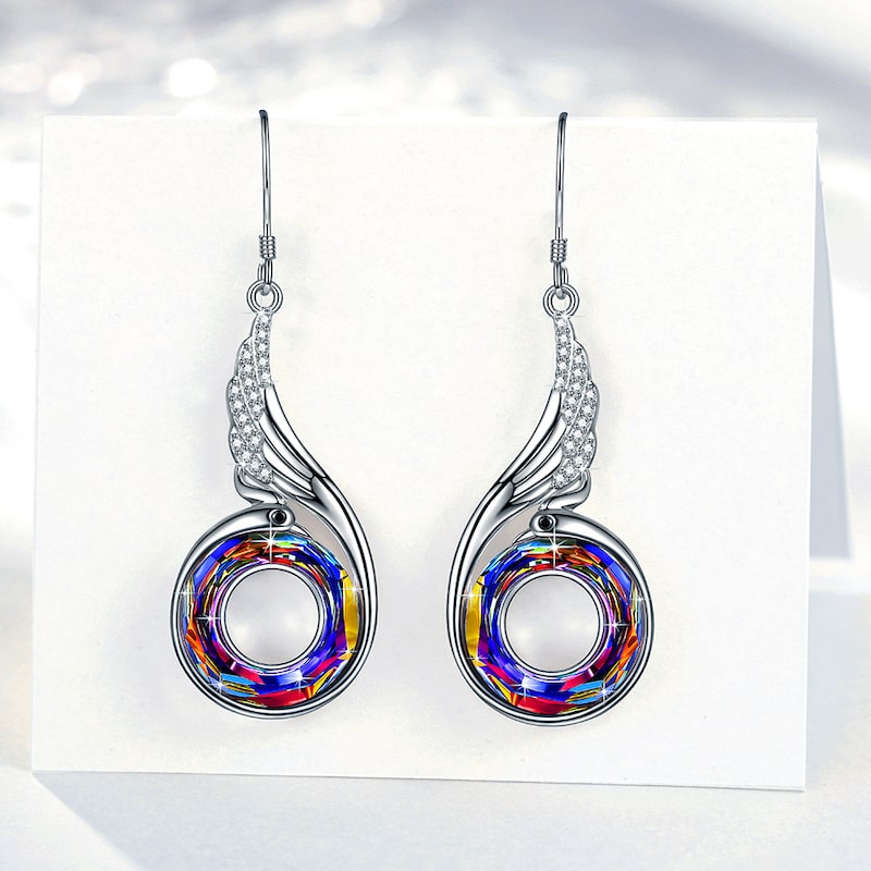 Volcano Crystal Phoenix Drop Earrings For Women Jewelry - Dangle earrings - Taanaa Jewelry