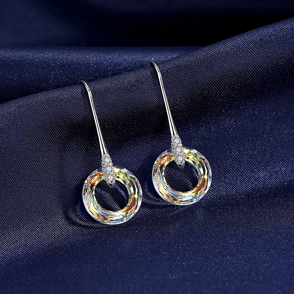 Volcano Cosmic Crystal Sterling Silver Drop Earrings Jewelry - Dangle earrings - Taanaa Jewelry