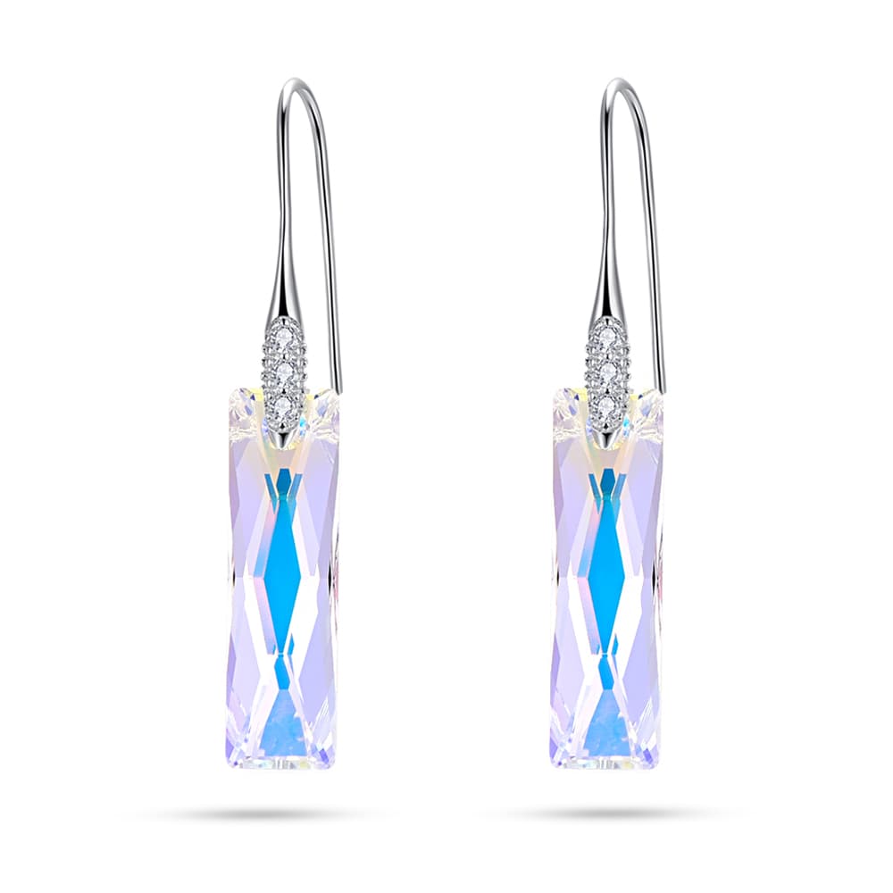 Fashion Swarovski Queen Baguette Crystal Drop Earrings Women Jewelry - Taanaa Jewelry