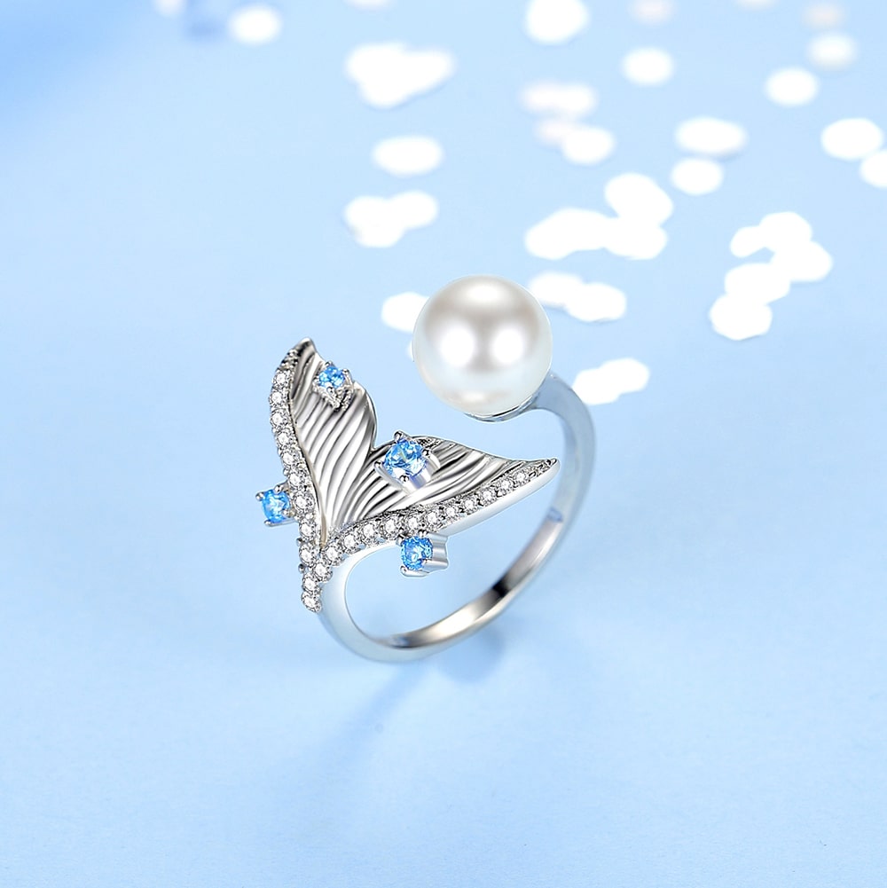 Mermaid Pearl Open Ring - Rings - Taanaa Jewelry