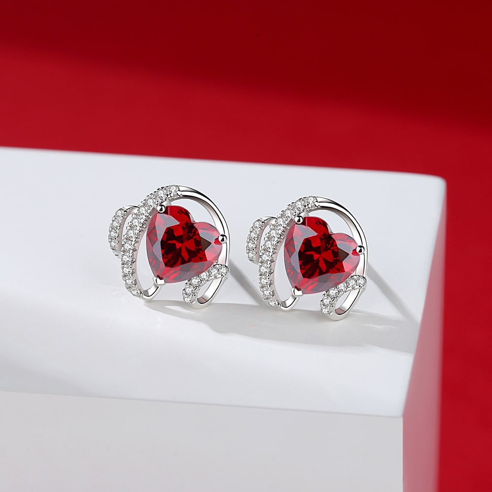 Ribbon Birthstone Earrings For Women Jewelry - Stud earrings - Taanaa Jewelry