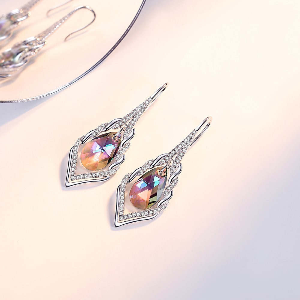 Classic Pear-shaped Sterling Silver Drop Earrings For Women Jewelry - Dangle earrings - Taanaa Jewelry