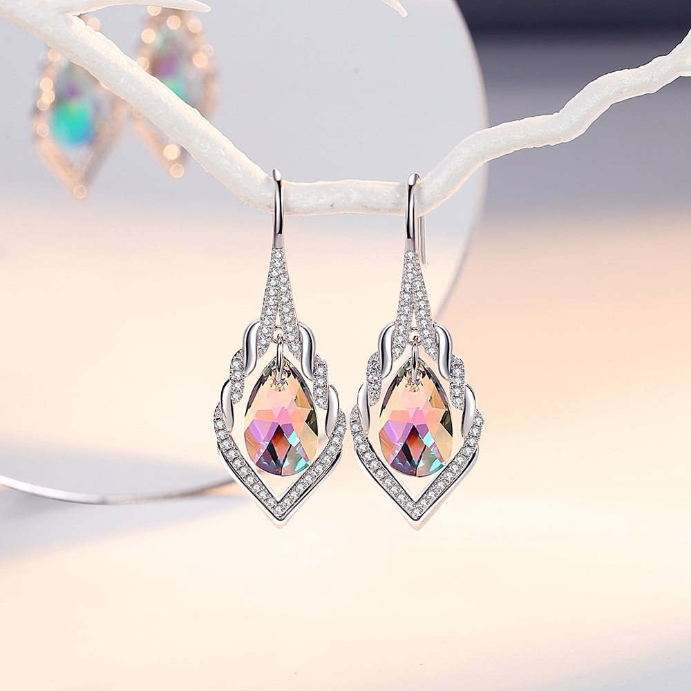 Classic Pear-shaped Sterling Silver Drop Earrings For Women Jewelry - Dangle earrings - Taanaa Jewelry