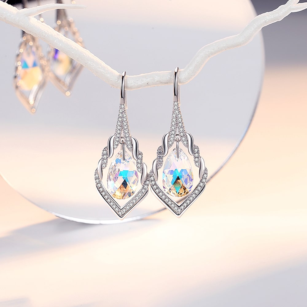 Classic Pear-shaped Sterling Silver Drop Earrings For Women Jewelry - Dangle earrings - Taanaa Jewelry