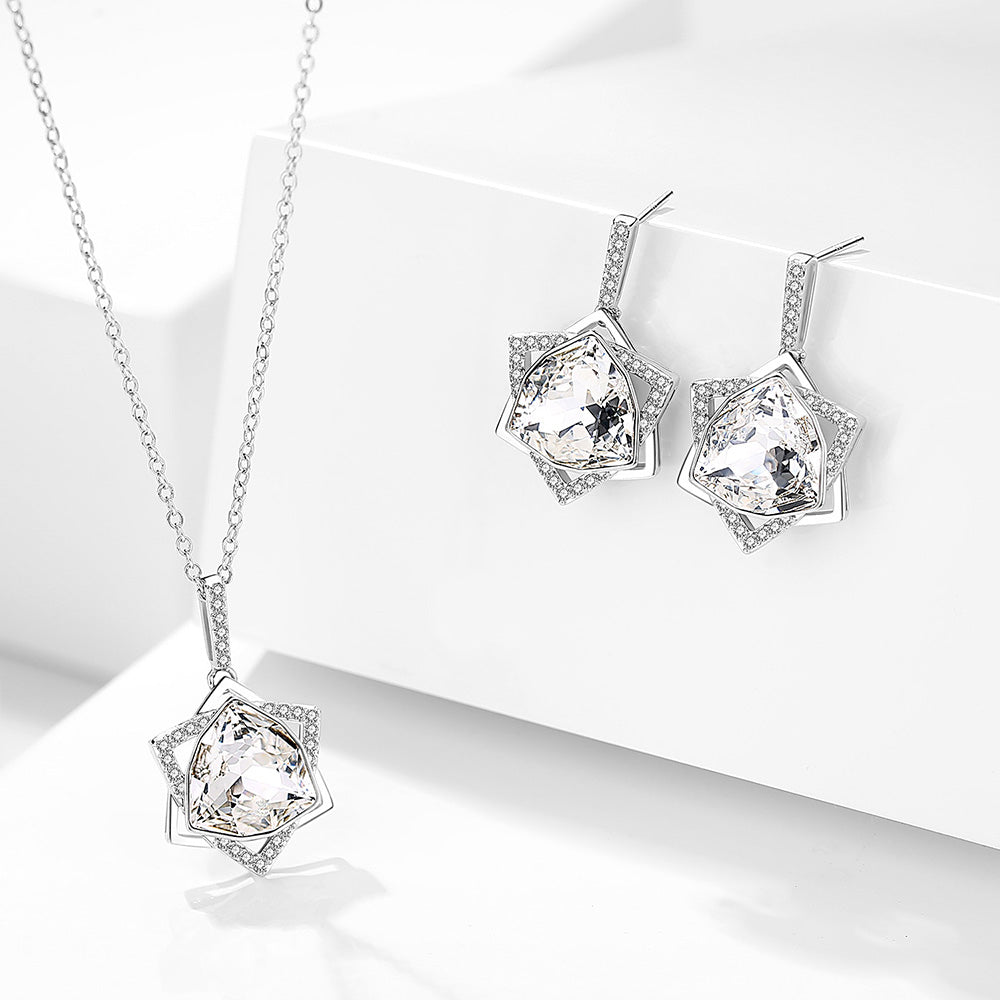 Hexagram Jewelry Set & White Crystal - Jewelry Set - Taanaa Jewelry