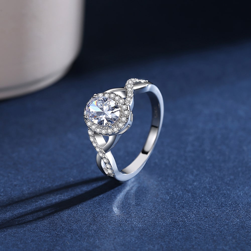 Classic Egg shaped Zircon Sterling Silver Rings Jewelry - Rings - Taanaa Jewelry