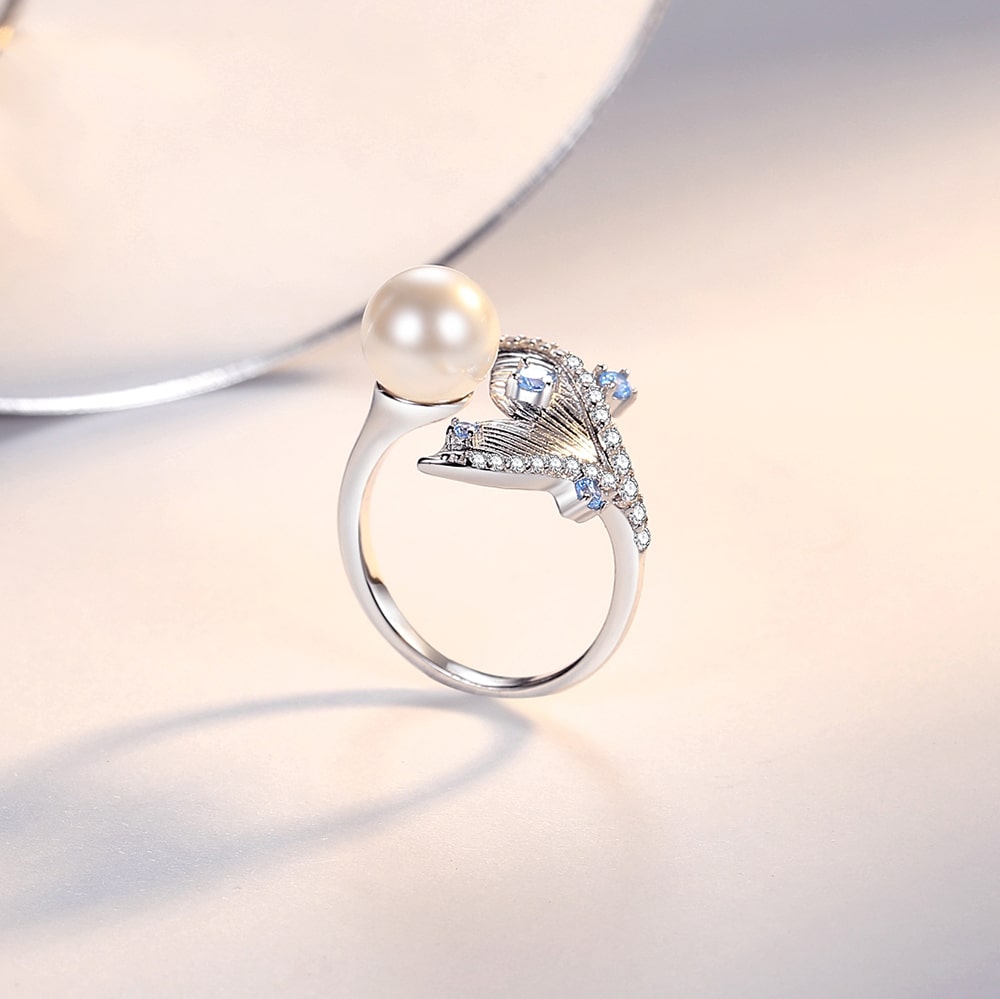 Mermaid Pearl Open Ring - Rings - Taanaa Jewelry