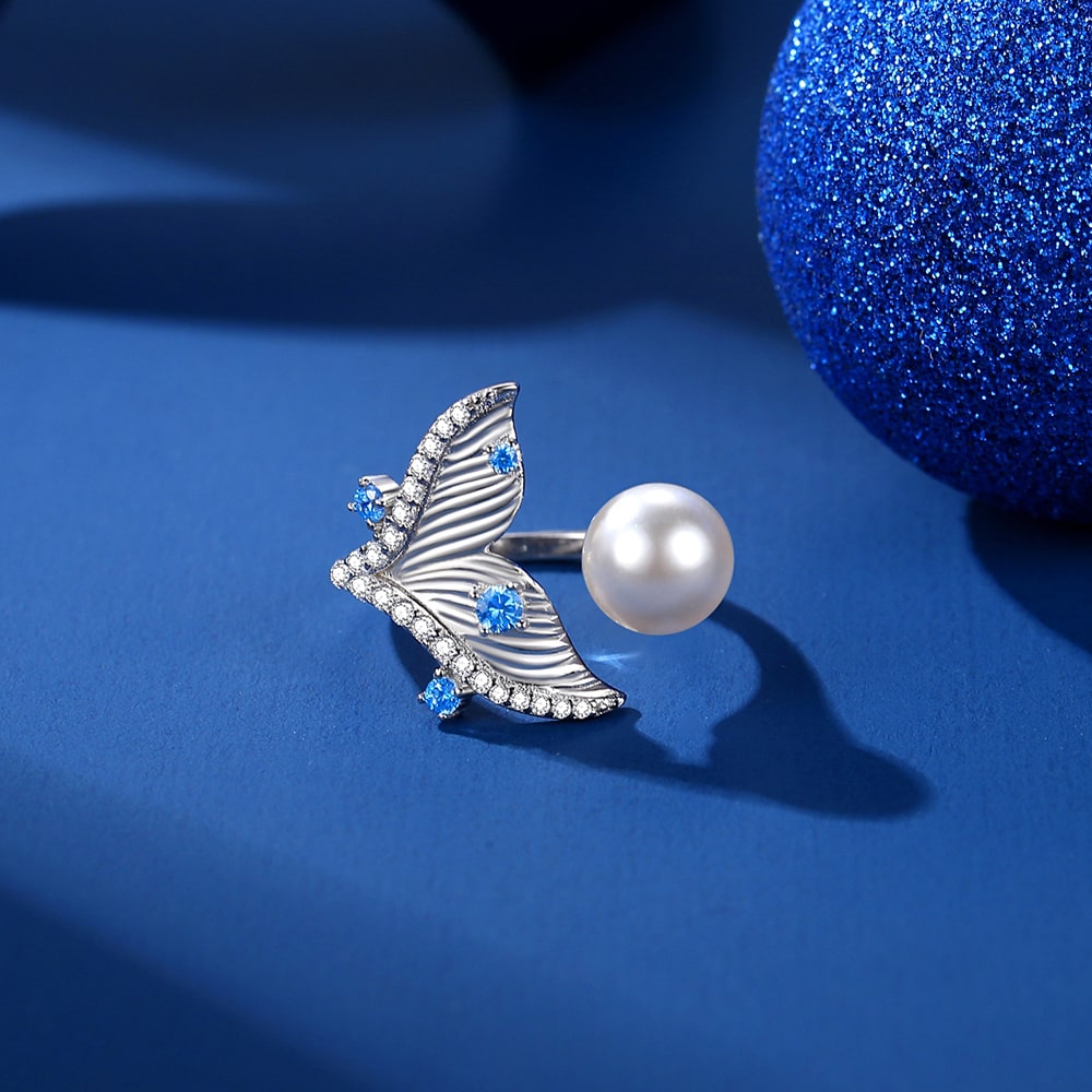 Mermaid Pearl Open Ring - Rings - Taanaa Jewelry