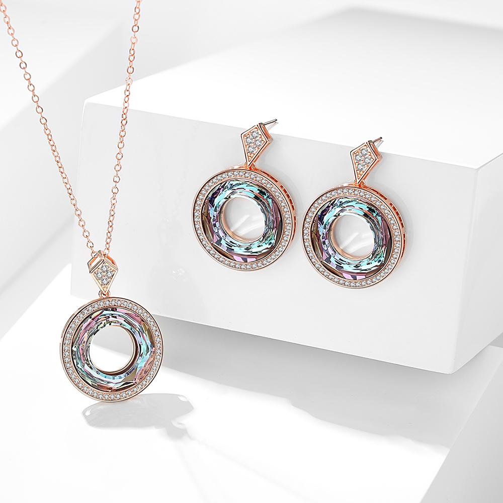 Luxury Cosmic Ring Necklace & Earrings Jewelry Set - Jewelry Set - Taanaa Jewelry