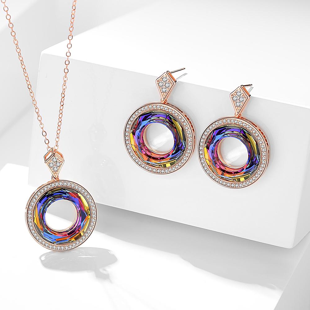 Luxury Cosmic Ring Necklace & Earrings Jewelry Set - Jewelry Set - Taanaa Jewelry