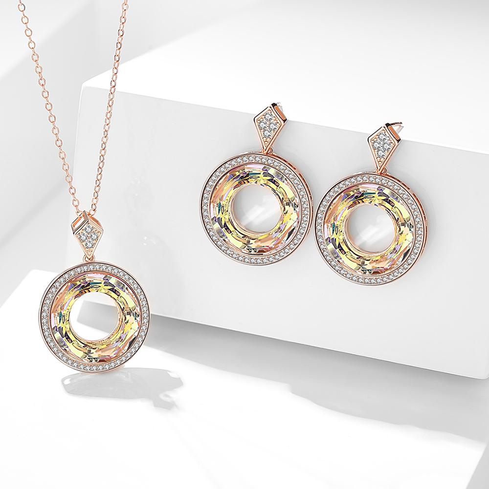 Luxury Cosmic Ring Necklace & Earrings Jewelry Set - Jewelry Set - Taanaa Jewelry