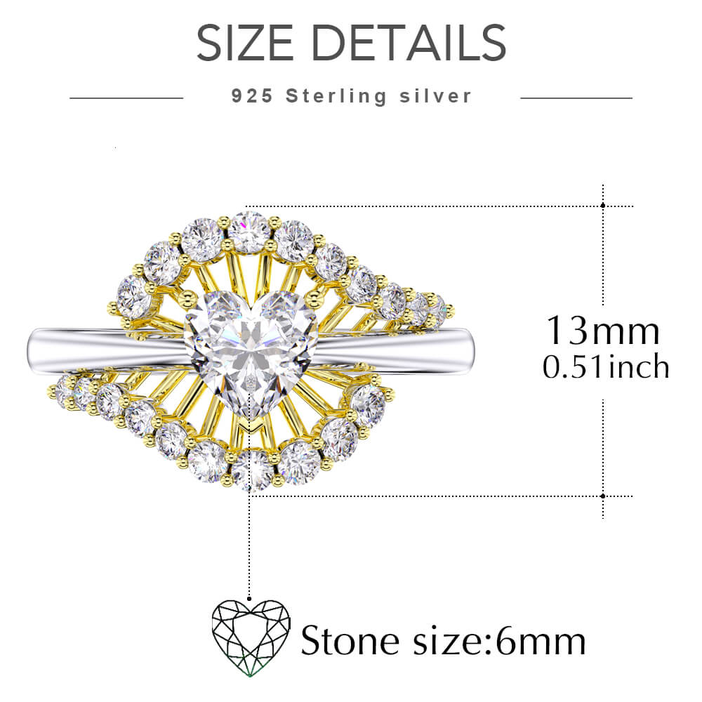 "Light Of Love" Women's Heart Ring Jewelry