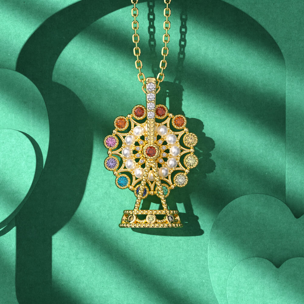 Lucky Ferris Wheel Necklace Jewelry