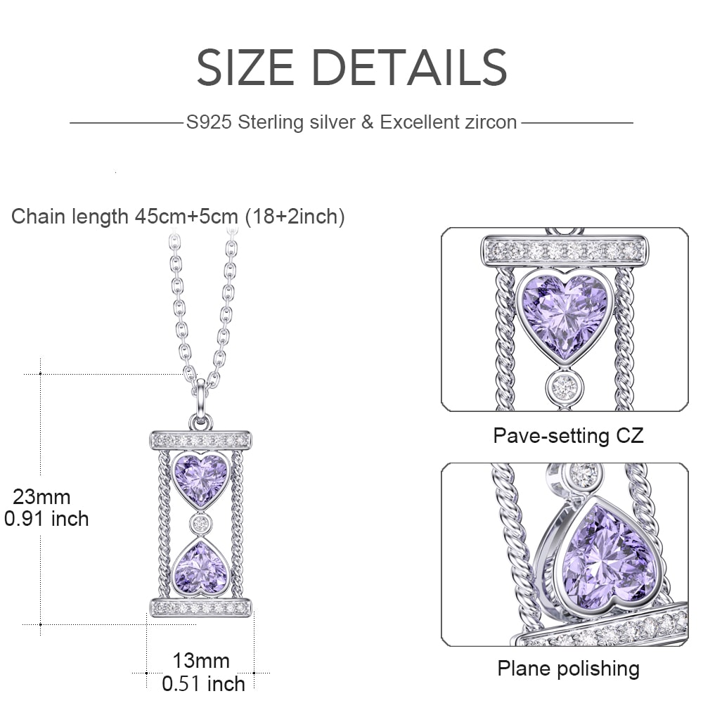 Double Heart Hourglass Necklace Gift - Pendant Necklace - Taanaa Jewelry