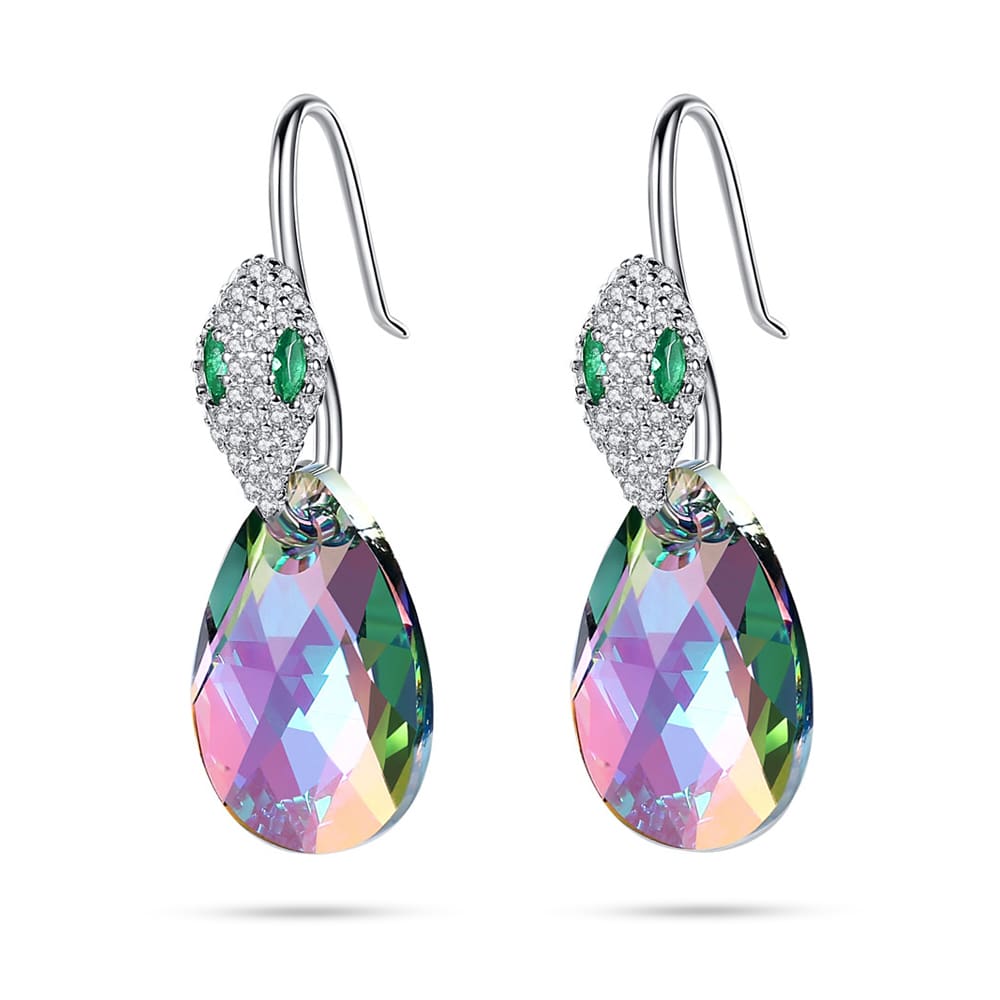 Snake & Pear-shaped Crystal Earrings Jewelry