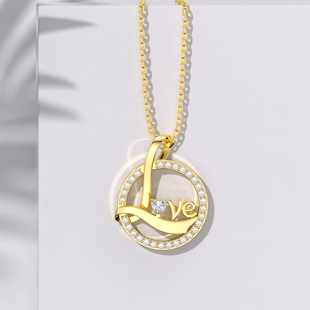 Gold Love Necklace Jewelry Gift