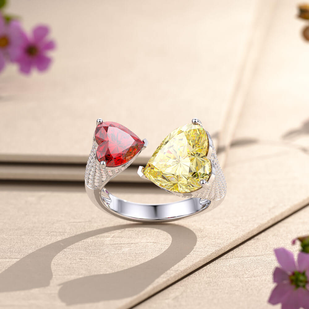 Gorgeous Double Heart Rings Jewelry