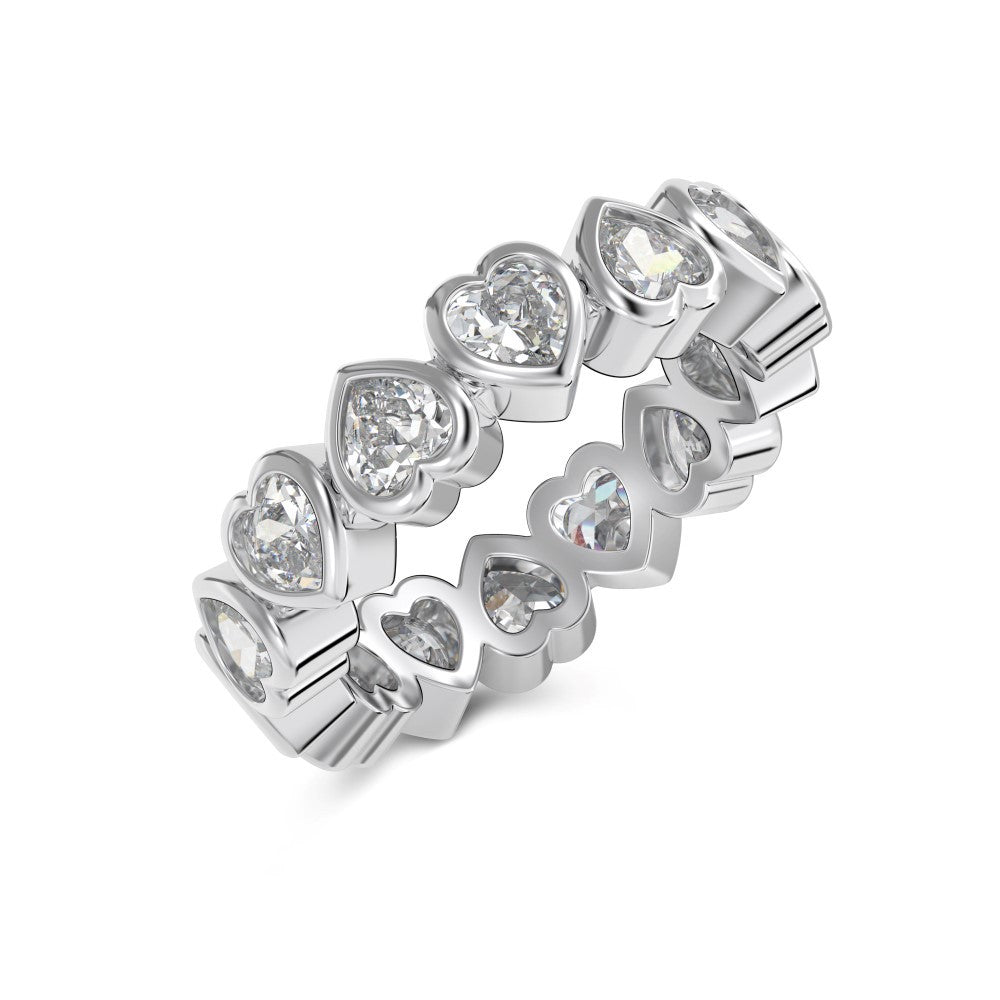 Luxury heart-shaped zircon ring