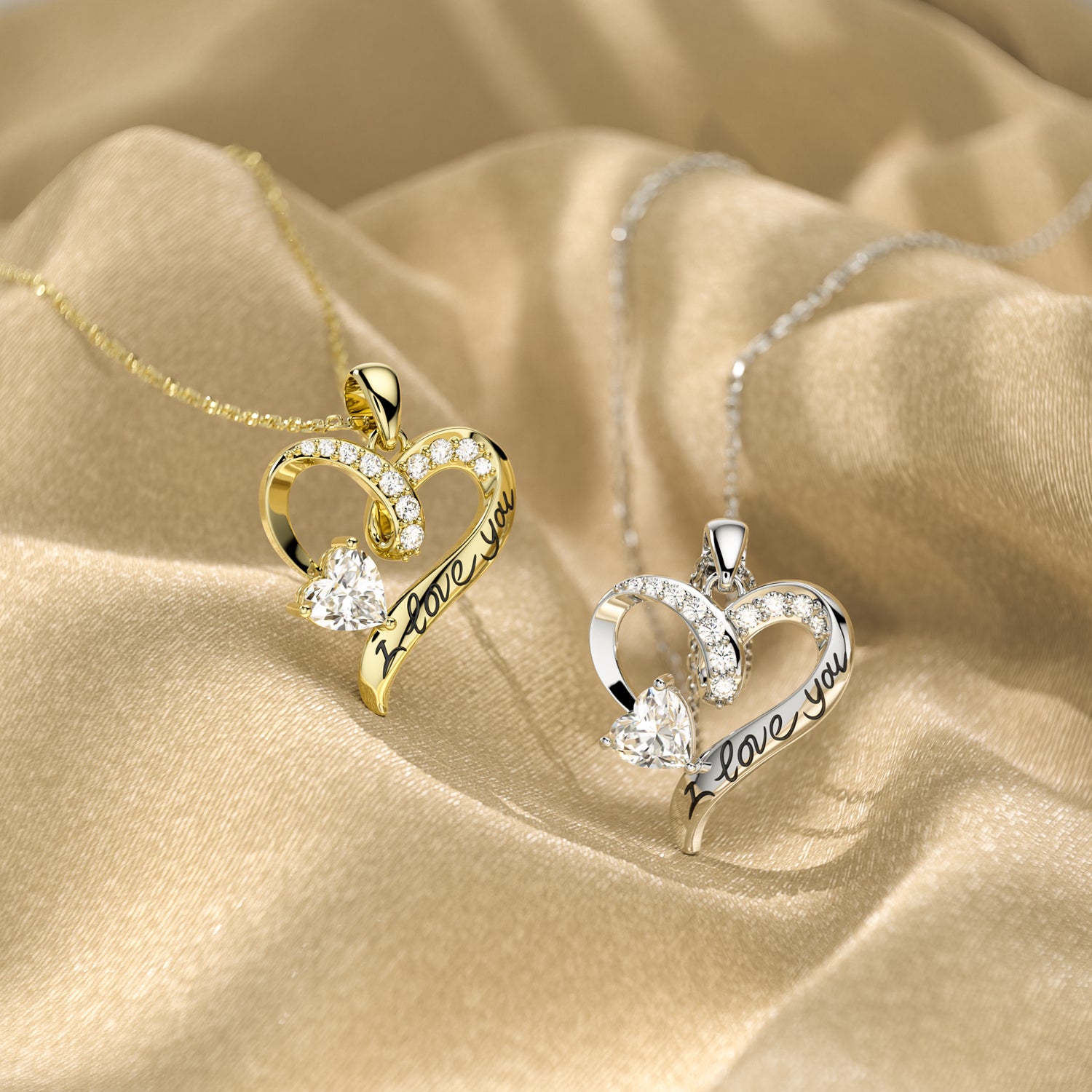 Regalo de joyería de collar de amor de oro 