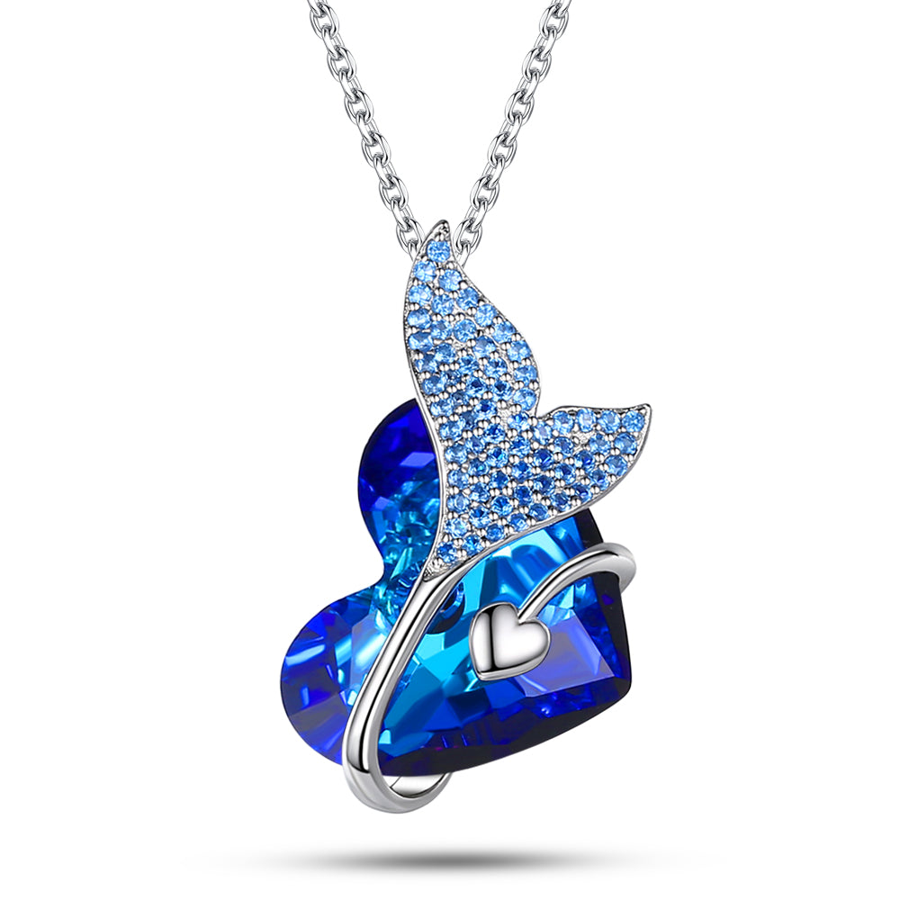 Mermaid Heart Crystal Necklace