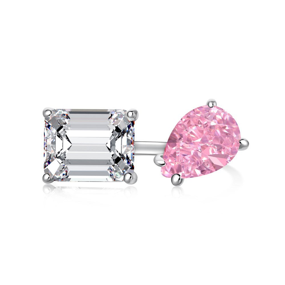 Luxury Double Stone Open Ring Women